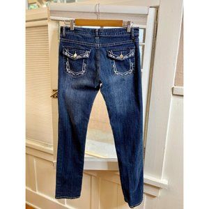 Y2K QT Look Dark Denim Jeans with Back Pockets Size 7